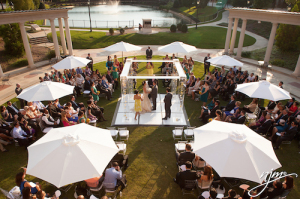 Beautiful Outdoor Wedding Ready for All Weather with Umbrellas | Legendary Events