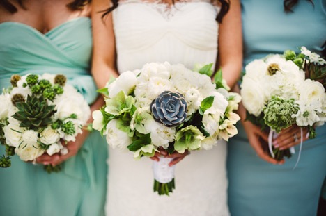 Bride and Bridesmaids with Succulent Bouquets | Legendary Events