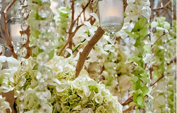 Candles and Hanging Green Flowers | Legendary Events