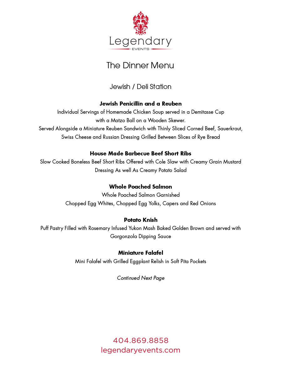 SampleDinnerMenu01 | Legendary Events